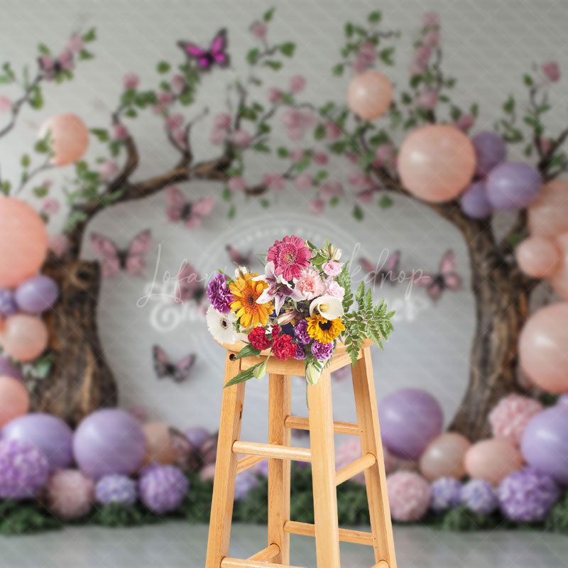 Lofaris Fairy Tree Balloon Butterfly Cake Smash Backdrop