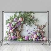 Lofaris Fairy Tree Balloons Floral Cake Smash Photo Backdrop