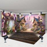 Lofaris Fairy Wonderland Balloons Wood Floor Room Set Backdrop