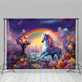 Lofaris Fairy Wonderland Colorful Unicorn Cake Smash Backdrop