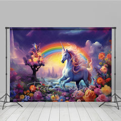 Lofaris Fairy Wonderland Colorful Unicorn Cake Smash Backdrop