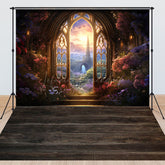 Lofaris Fairy Wonderland Floral Wood Floor Combo Set Backdrop