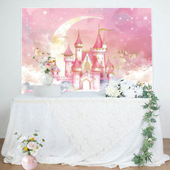 Lofaris Fairyland Pink Sweet Moon Lights Castle Backdrop