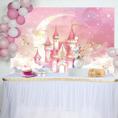 Lofaris Fairyland Pink Sweet Moon Lights Castle Backdrop