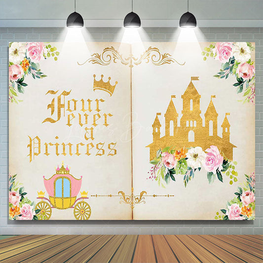 Lofaris Fairytale Book Four Ever A Princess Birthday Backdrop