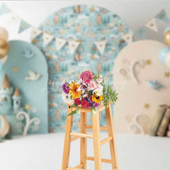 Lofaris Fairytale Castle and Dragon Photography Backdrop Knight Adventure Party Banner