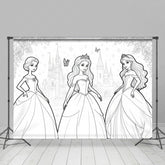 Lofaris Fairytale Elegant Princess Castle Night Sky Backdrop