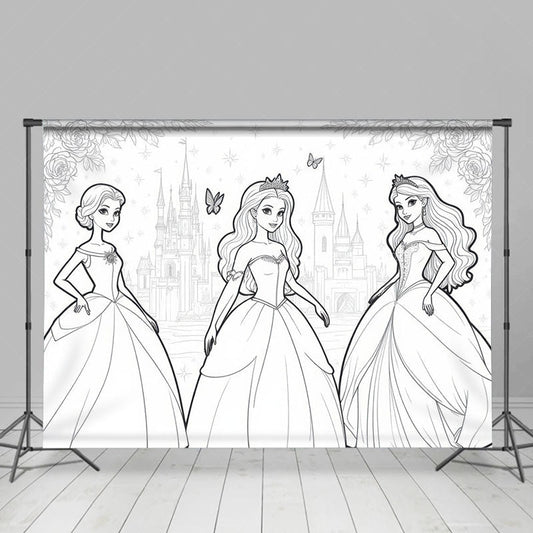 Lofaris Fairytale Elegant Princess Castle Night Sky Backdrop