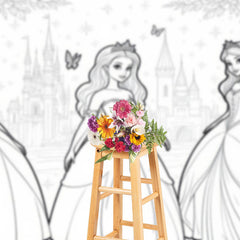 Lofaris Fairytale Elegant Princess Castle Night Sky Backdrop