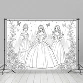 Lofaris Fairytale Girls Elegant Dress Castle Garden Backdrop