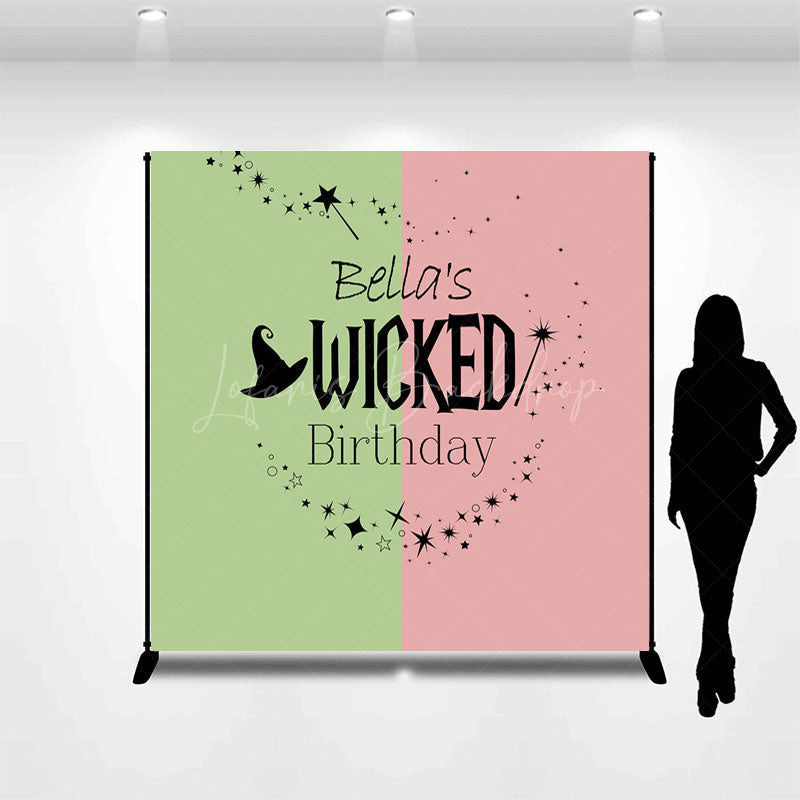 Lofaris Fairytale Green Pink Custom Wicked Birthday Backdrop