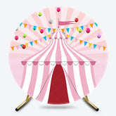 Lofaris Fairytale Pink Circus Tent Round Birthday Backdrop