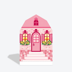 Lofaris Fairytale Pink Princess House Barn Door Arch Backdrop