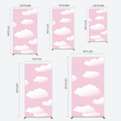 Lofaris Fairytale Pink White Clouds Birthday Rectangle Backdrop