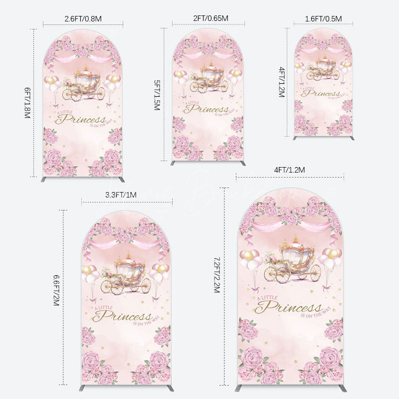 Lofaris Fairytale Princess Carriage Baby Shower Arch Backdrop