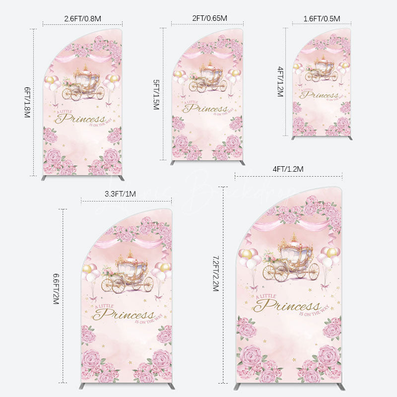 Lofaris Fairytale Princess Carriage Baby Shower Half Moon Arch Backdrop