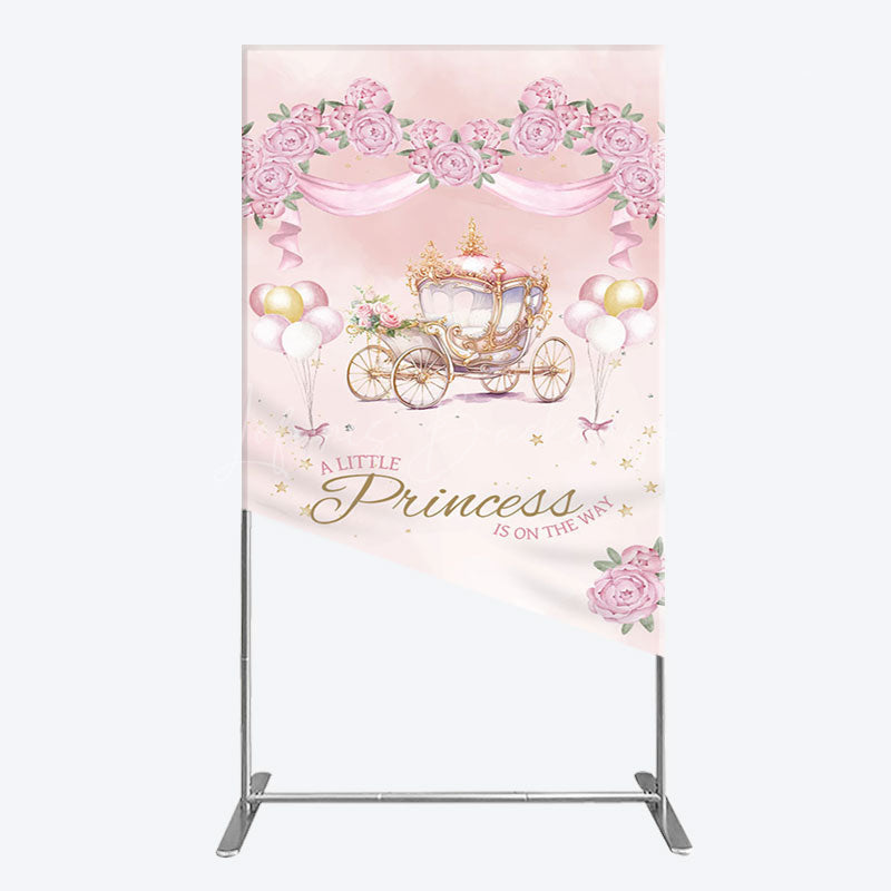 Lofaris Fairytale Princess Carriage Baby Shower Rectangle Backdrop