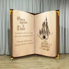 Lofaris Fairytale Story Book Tension Fabric Backdrop Once Upon a Time Storybook Pillowcase Cover for Party
