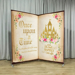 Lofaris Fairytale Story Book Tension Fabric Backdrop Once Upon a Time Storybook Pillowcase Cover for Party