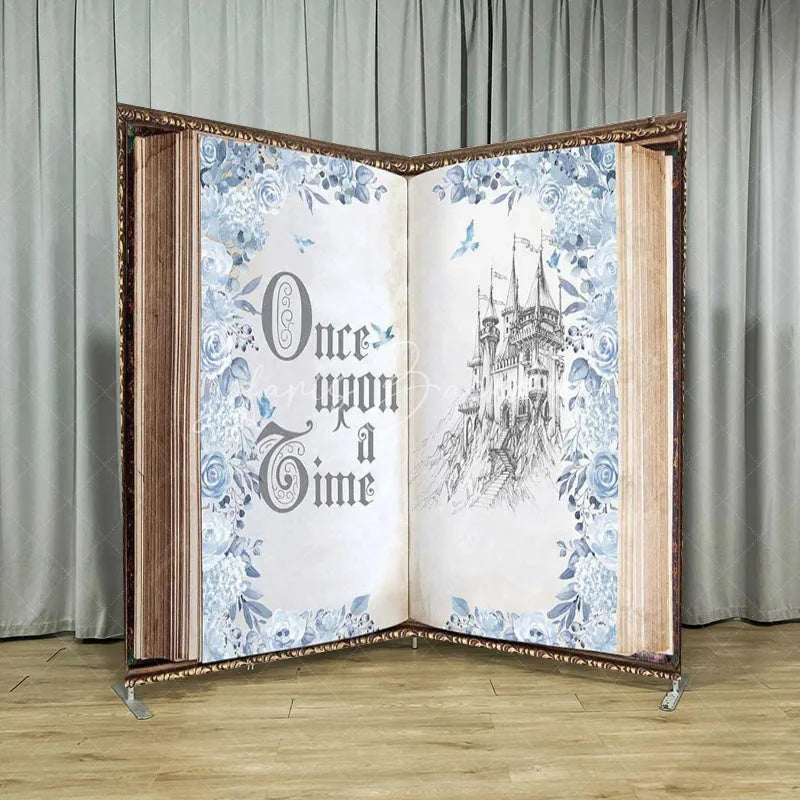 Lofaris Fairytale Story Book Tension Fabric Backdrop Once Upon a Time Storybook Pillowcase Cover for Party