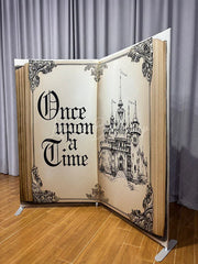 Lofaris Fairytale Story Book Tension Fabric Backdrop Once Upon a Time Storybook Pillowcase Cover for Party