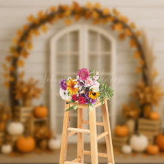 Lofaris Fall Accent Doors Pumpkin Sweet Cake Smash Backdrop