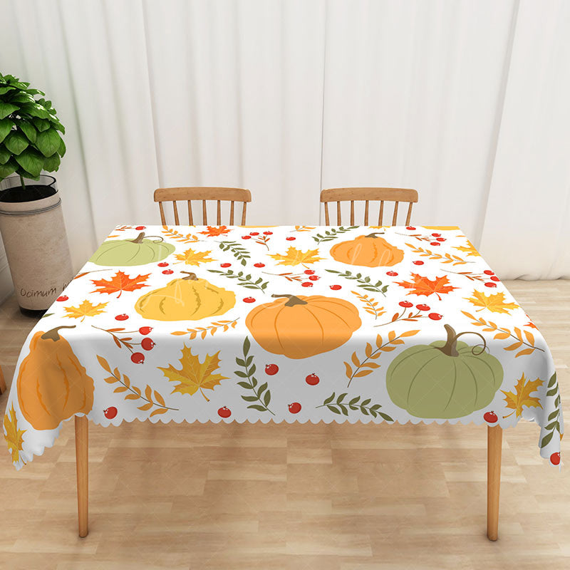 Lofaris Fall Harvest Pumpkin Patch Rectangle Tablecloth for Thanksgiving Dinner and Autumn Themed Party Decor