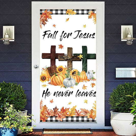 Lofaris Fall For Jesus Pumpkin Thanksgiving Door Cover
