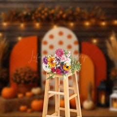 Lofaris Fall Pumpkins Sweet Wooden Boho Wedding Backdrop
