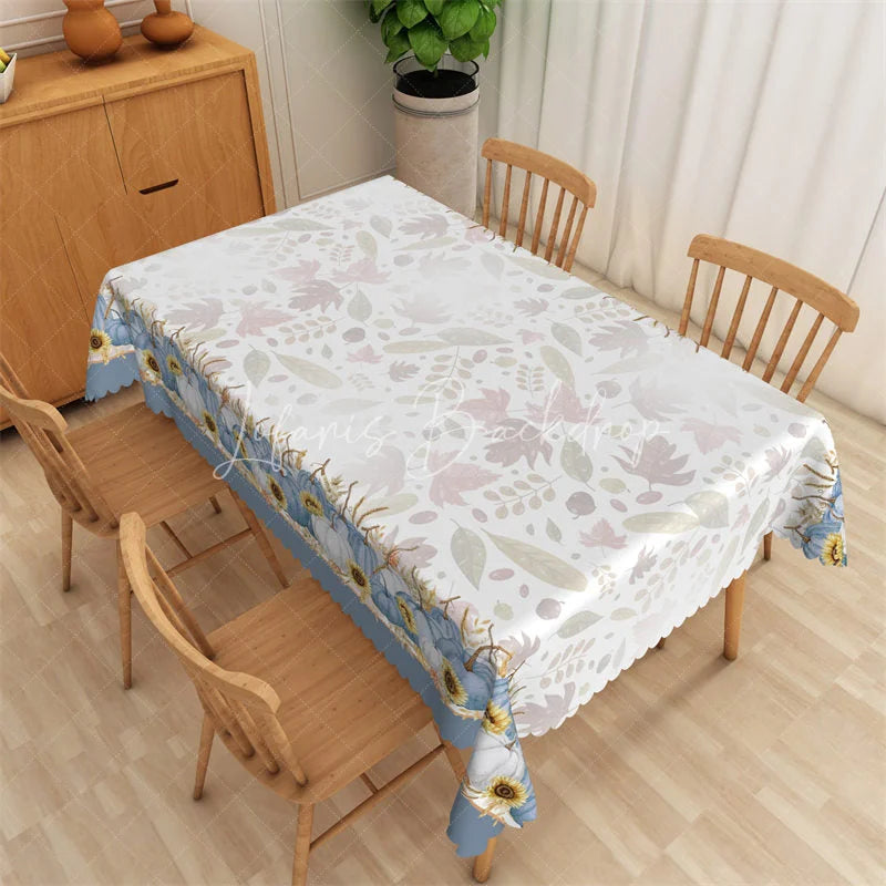 Lofaris Fall Rectangle Tablecloth Autumn Leaves and Sunflower Thanksgiving Farmhouse Table Cover Decor