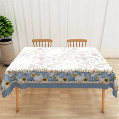 Lofaris Fall Rectangle Tablecloth Autumn Leaves and Sunflower Thanksgiving Farmhouse Table Cover Decor