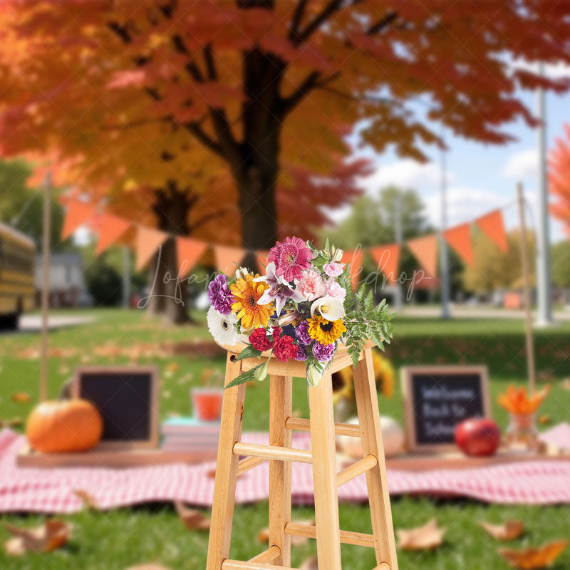 Lofaris Fall Welcome Back Camping Park Photography Backdrop