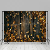 Lofaris Fallen Ginkgo Leaves Wooden Floor Autumn Backdrop
