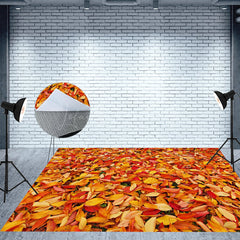 Lofaris Fallen Leaf Over The Ground Fabric Floor Backdrop