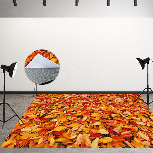 Lofaris Fallen Leaf Over The Ground Fabric Floor Backdrop