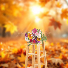 Lofaris Fallen Leaves Under Sunshine Bokeh Autumn Backdrop