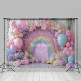 Lofaris Fancy Floral Rainbow Balloon Arch Wedding Backdrop