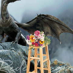 Lofaris Fantasy Fairy Tale Black Magic Dragon Photo Backdrop