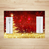 Lofaris Fantasy Gold Shining Tree Xmas Set Of 4 Placemats