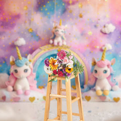 Lofaris Fantasy Starry Cloud Sky Unicorn Cake Smash Backdrop