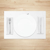 Lofaris Farmhouse Christmas Set of 4 Placemats Merry Script Modern Minimalist White Table Mats