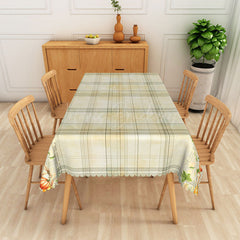 Lofaris Farmhouse Fall Tablecloth with Pumpkins and Green Stripes for Thanksgiving Holiday Autumn Kitchen Decor