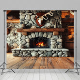 Lofaris Fathers Day Rustic Cabin Skull Fireplace Photo Backdrop