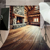 Lofaris Fathers Day Rustic Wood Cabin Fireplace Sweep Backdrop