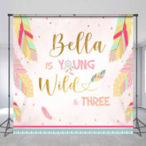 Lofaris Feathers Young Wild Three Custom Birthday Backdrop