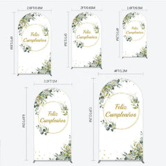 Lofaris Feliz Cumplea?os Arch Backdrop Eucalyptus Greenery Gold Frame Birthday Party Decor