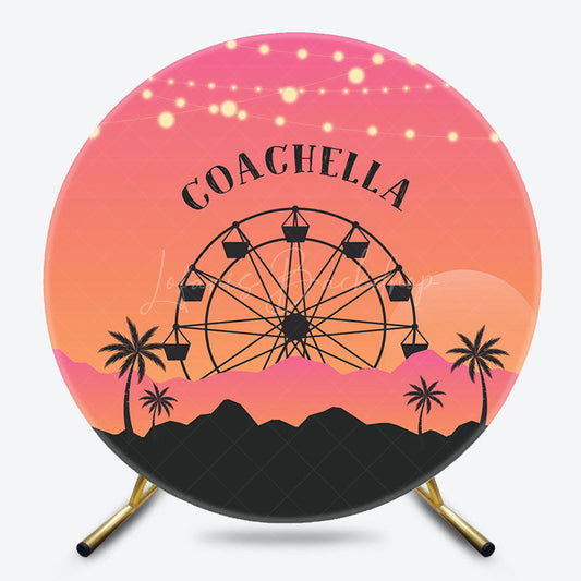 Lofaris Ferris Wheel Sunset Round Coachella Party Backdrop