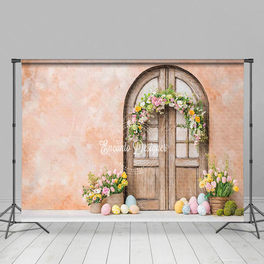 Lofaris Festival Arch Door Flower And Eggs Easter Backdrop