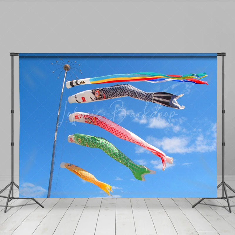 Lofaris Festival Celebration Koi Fish Flag Blue Sky Backdrop
