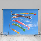 Lofaris Festival Celebration Koi Fish Flag Blue Sky Backdrop